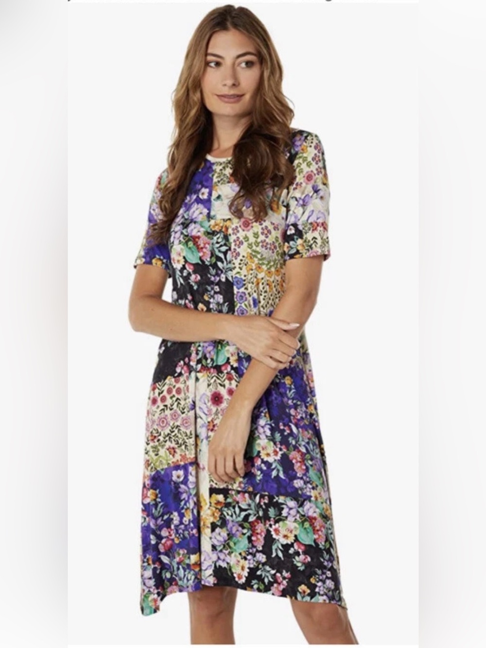 JOHNNY WAS SKY FLOWER SWING
DRESS MIDI.
